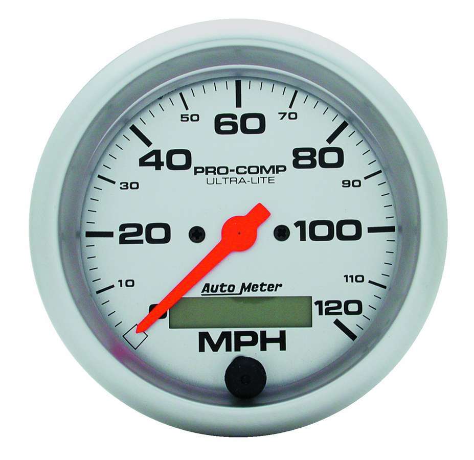 AutoMeter GAUGE; SPEEDO; 3 3/8in.; 120MPH; ELEC. PROGRAM W/LCD ODO; ULTRA-LITE