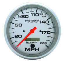 Load image into Gallery viewer, AutoMeter GAUGE; SPEEDO; 5in.; 200MPH; ELEC. PROGRAM W/LCD ODO; ULTRA-LITE