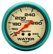 Load image into Gallery viewer, AutoMeter GAUGE; WATER TEMP; 2 5/8in.; 140-280deg.F; MECH.; 4FT.; GLOW IN DARK; ULTRA-NITE