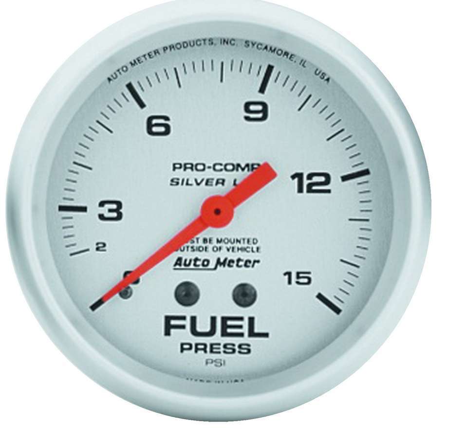 AutoMeter GAUGE; FUEL PRESS; 2 5/8in.; 15PSI; LIQUID FILLED MECH; ULTRA-LITE