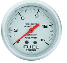 Load image into Gallery viewer, AutoMeter GAUGE; FUEL PRESS; 2 5/8in.; 15PSI; LIQUID FILLED MECH; ULTRA-LITE