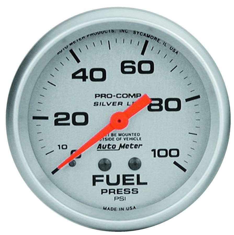 AutoMeter GAUGE; FUEL PRESS; 2 5/8in.; 100PSI; LIQUID FILLED MECH; ULTRA-LITE