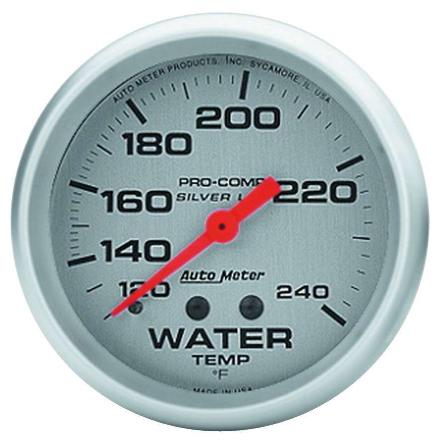 AutoMeter GAUGE; WATER TEMP; 2 5/8in.; 120-240deg.F; LIQUID FILLED MECH; ULTRA-LITE