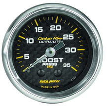 Load image into Gallery viewer, 2-1/16in C/F Boost Gauge 35psi - AutoMeter 4704