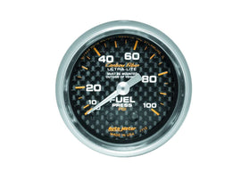 AutoMeter GAUGE; FUEL PRESSURE; 2 1/16in.; 100PSI; MECHANICAL; CARBON FIBER