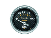 Load image into Gallery viewer, AutoMeter GAUGE; OIL PRESSURE; 2 1/16in.; 100PSI; ELECTRIC; CARBON FIBER