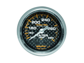 AutoMeter GAUGE; WATER TEMP; 2 1/16in.; 140-280deg.F; MECHANICAL; CARBON FIBER
