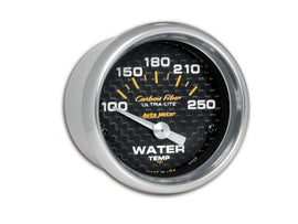 AutoMeter GAUGE; WATER TEMP; 2 1/16in.; 100-250deg.F; ELECTRIC; CARBON FIBER