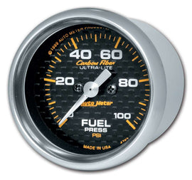 AutoMeter GAUGE; FUEL PRESSURE; 2 1/16in.; 100PSI; DIGITAL STEPPER MOTOR; CARBON FIBER