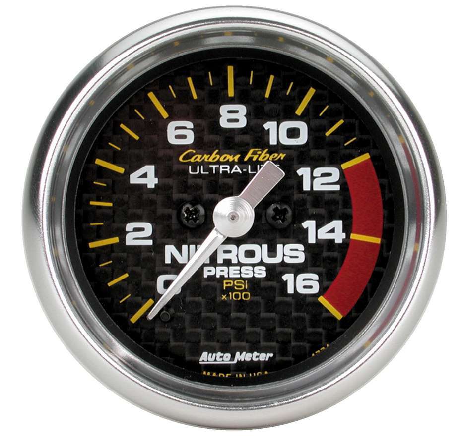 2-1/16in C/F Nitrous Press. Gauge 0-1600psi - AutoMeter 4774