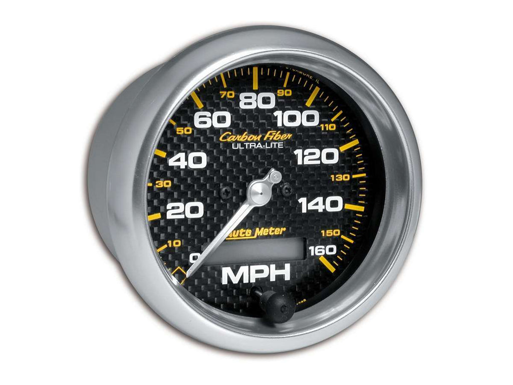 AutoMeter GAUGE; SPEEDOMETER; 3 3/8in.; 160MPH; ELEC. PROGRAMMABLE; CARBON FIBER
