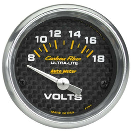 C/F 2-1/16in Voltmeter 8-18 Volts - AutoMeter 4791