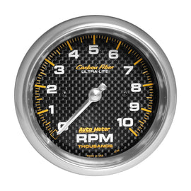 AutoMeter GAUGE; TACHOMETER; 3 3/8in.; 10K RPM; IN-DASH; CARBON FIBER