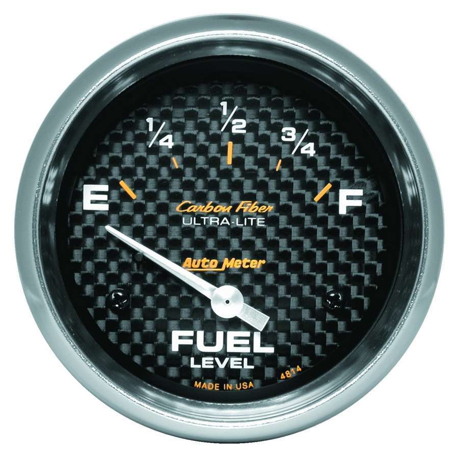AutoMeter GAUGE; FUEL LEVEL; 2 5/8in.; 0OE TO 90OF; ELEC; CARBON FIBER