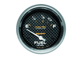 AutoMeter GAUGE; FUEL LEVEL; 2 5/8in.; 73OE TO 10OF; ELEC; CARBON FIBER