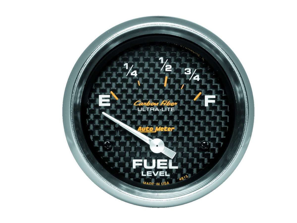 AutoMeter GAUGE; FUEL LEVEL; 2 5/8in.; 73OE TO 10OF; ELEC; CARBON FIBER