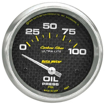 Load image into Gallery viewer, AutoMeter GAUGE; OIL PRESSURE; 2 5/8in.; 100PSI; ELECTRIC; CARBON FIBER