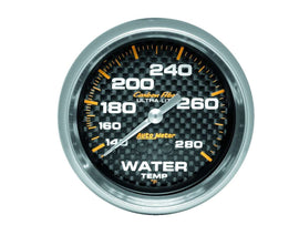 AutoMeter GAUGE; WATER TEMP; 2 5/8in.; 140-280deg.F; MECHANICAL; CARBON FIBER