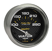 Load image into Gallery viewer, AutoMeter GAUGE; WATER TEMP; 2 5/8in.; 100-250deg.F; ELECTRIC; CARBON FIBER
