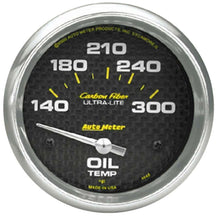 Load image into Gallery viewer, AutoMeter GAUGE; OIL TEMP; 2 5/8in.; 140-300deg.F; ELECTRIC; CARBON FIBER