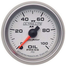 Load image into Gallery viewer, 2-1/16in U/L II Oil Pressure Gauge 0-100psi - AutoMeter 4953