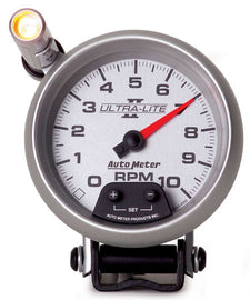 AutoMeter GAUGE; TACHOMETER; 3 3/4in.; 10K RPM; PEDESTAL W/EXT. QUICK-LITE; ULTRA-LITE II