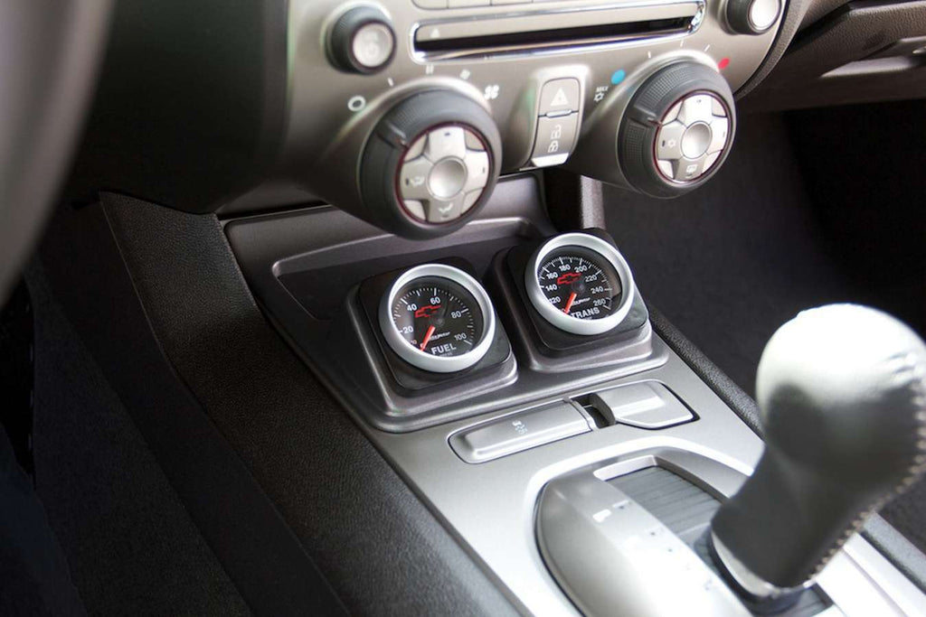AutoMeter GAUGE MOUNT; DIRECT FIT SHIFTER CONSOLE; DUAL; 2 1/16in.; CAMARO 10-15