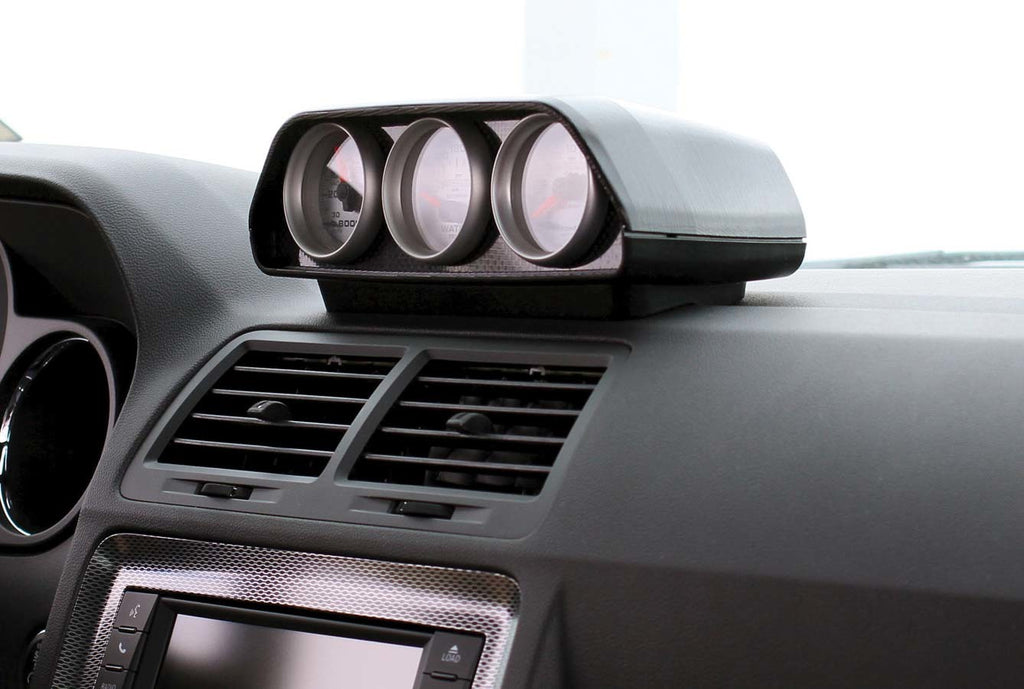 AutoMeter GAUGE MOUNT; DIRECT FIT DASH TOP; TRIPLE; 2 1/16in.; CHALLENGER