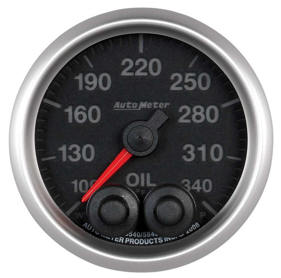 AutoMeter GAUGE; OIL TEMP; 2 1/16in.; 340deg.F; STEPPER MOTOR W/PEAK/WARN; ELITE