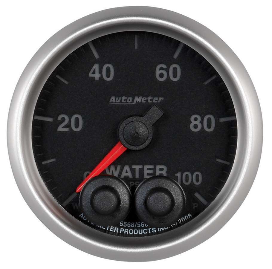 AutoMeter GAUGE; WATER PRESS; 2 1/16in.; 100PSI; STEPPER MOTOR W/PEAK/WARN; ELITE