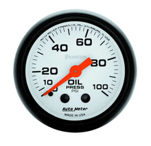 Load image into Gallery viewer, AutoMeter GAUGE; OIL PRESSURE; 2 1/16in.; 100PSI; MECHANICAL; PHANTOM