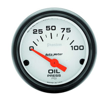 Load image into Gallery viewer, AutoMeter GAUGE; OIL PRESSURE; 2 1/16in.; 100PSI; ELECTRIC; PHANTOM