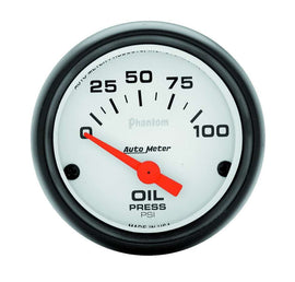 AutoMeter GAUGE; OIL PRESSURE; 2 1/16in.; 100PSI; ELECTRIC; PHANTOM