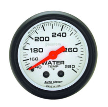 Load image into Gallery viewer, AutoMeter GAUGE; WATER TEMP; 2 1/16in.; 140-280deg.F; MECHANICAL; PHANTOM