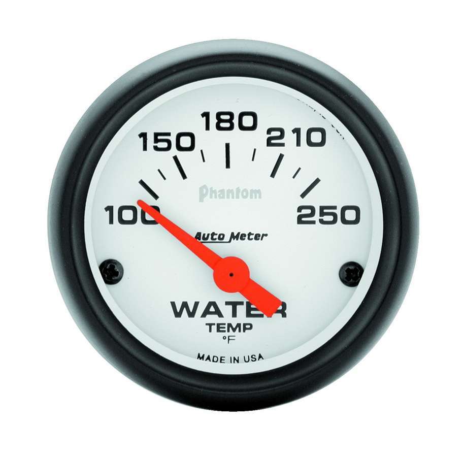 AutoMeter GAUGE; WATER TEMP; 2 1/16in.; 100-250deg.F; ELECTRIC; PHANTOM