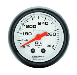 AutoMeter GAUGE; OIL TEMP; 2 1/16in.; 140-280deg.F; MECHANICAL; PHANTOM