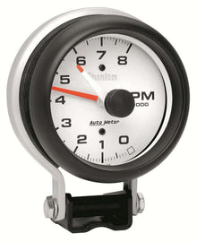AutoMeter GAUGE; TACHOMETER; 3 3/4in.; 8K RPM; PEDESTAL W/RED LINE; PHANTOM