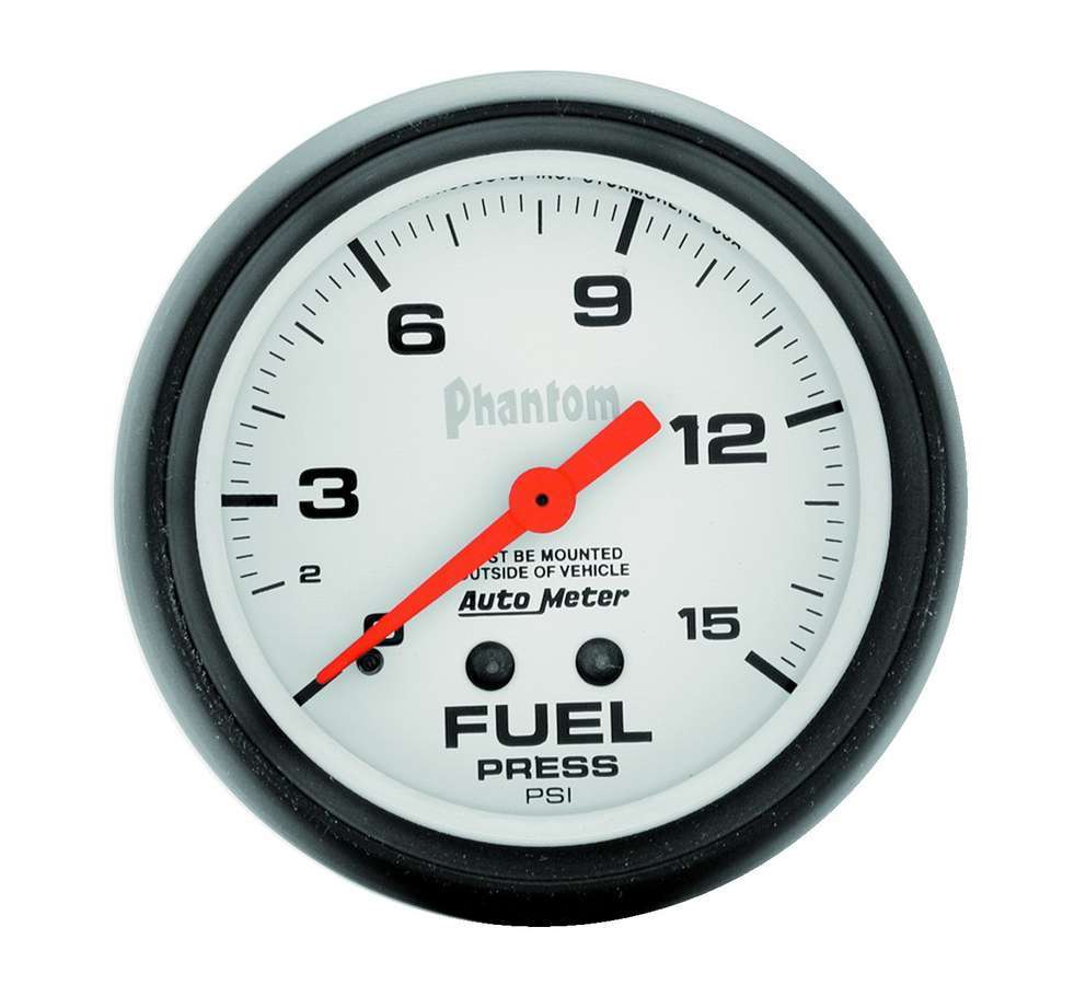 AutoMeter GAUGE; FUEL PRESSURE; 2 5/8in.; 15PSI; MECHANICAL; PHANTOM