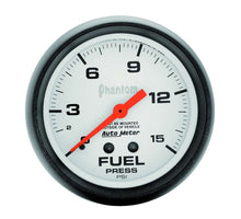Load image into Gallery viewer, AutoMeter GAUGE; FUEL PRESSURE; 2 5/8in.; 15PSI; MECHANICAL; PHANTOM
