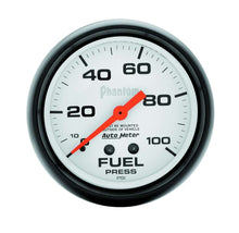 Load image into Gallery viewer, AutoMeter GAUGE; FUEL PRESSURE; 2 5/8in.; 100PSI; MECHANICAL; PHANTOM