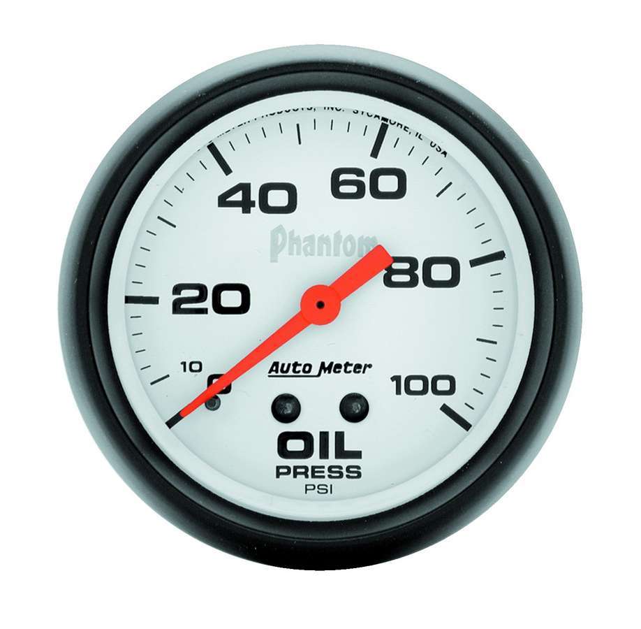 AutoMeter GAUGE; OIL PRESSURE; 2 5/8in.; 100PSI; MECHANICAL; PHANTOM
