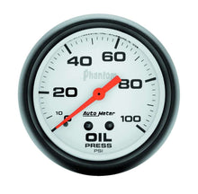 Load image into Gallery viewer, AutoMeter GAUGE; OIL PRESSURE; 2 5/8in.; 100PSI; MECHANICAL; PHANTOM
