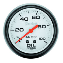 Load image into Gallery viewer, AutoMeter GAUGE; OIL PRESSURE; 2 5/8in.; 100PSI; ELECTRIC; PHANTOM