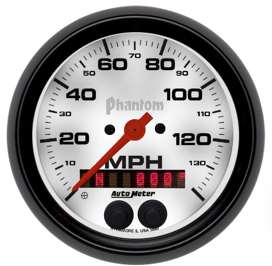 AutoMeter GAUGE; SPEEDOMETER; 3 3/8in.; 140MPH; GPS; PHANTOM