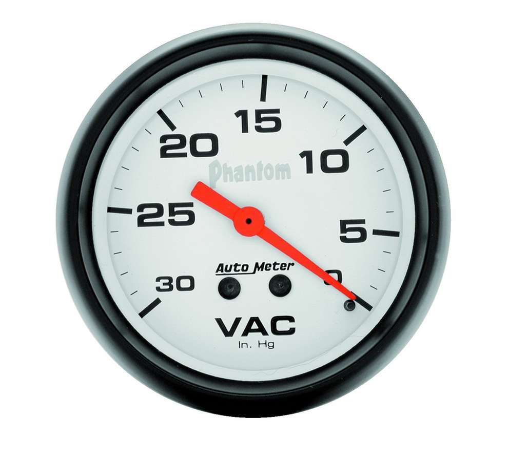 AutoMeter GAUGE; VACUUM; 2 5/8in.; 30INHG; MECHANICAL; PHANTOM
