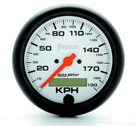 AutoMeter GAUGE; SPEEDOMETER; 3 3/8in.; 190KM/H; ELEC. PROG. W/LCD ODO; PHANTOM