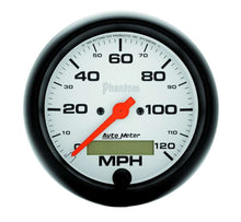 Load image into Gallery viewer, AutoMeter GAUGE; SPEEDO; 3 3/8in.; 120MPH; ELEC. PROGRAM W/LCD ODO; PHANTOM