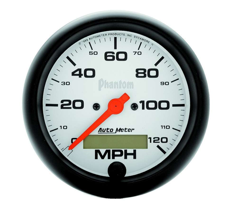 AutoMeter GAUGE; SPEEDO; 3 3/8in.; 120MPH; ELEC. PROGRAM W/LCD ODO; PHANTOM