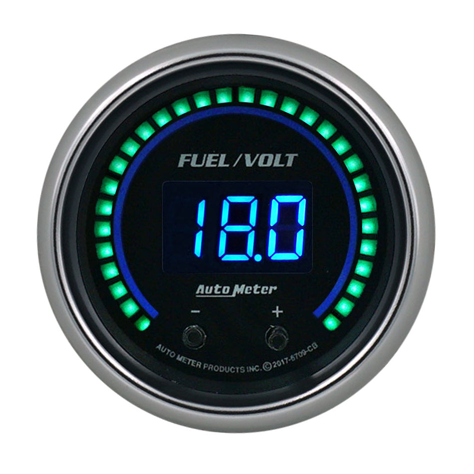 2-1/16 Fuel/Volt Gauge Elite Digital CB Series - AutoMeter 6709-CB