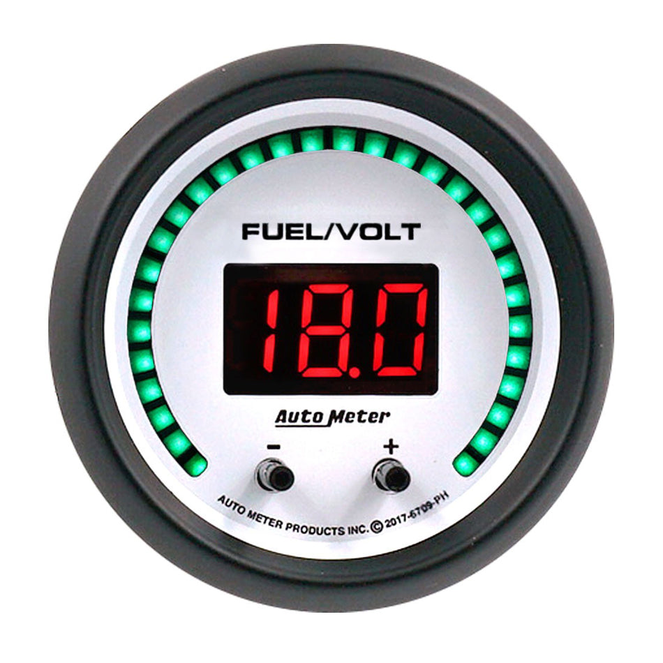 2-1/16 Fuel/Volt Gauge Elite Digital PH Series - AutoMeter 6709-PH